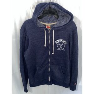 Homage Columbus Blue Jackets Defend NWA Hockey Full Zip Hoodie Medium